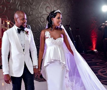 Bride and Groom Holding Hands
