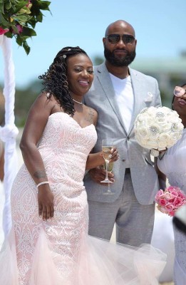 Bride and Groom Smiling