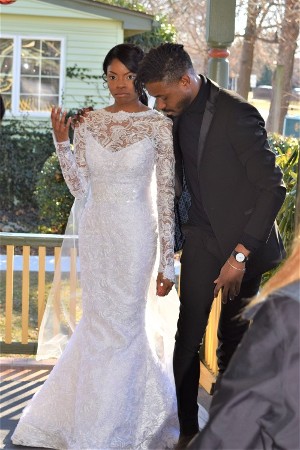Happy Couple at Their Wedding