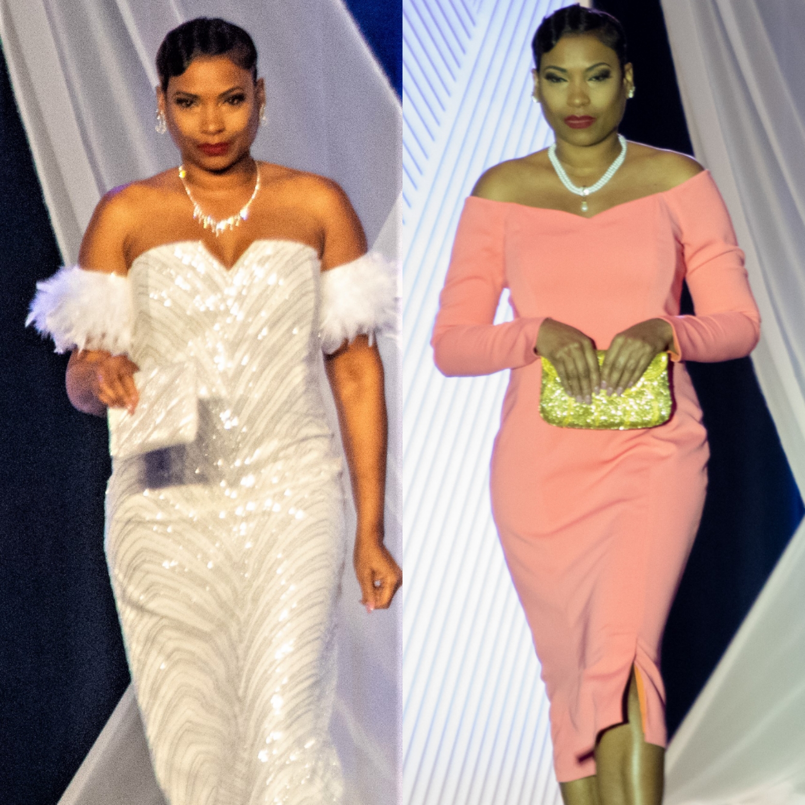 White Gown and Pink Gown